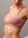 Calvin Klein TONAL LOGO COTTON Womens Triangle Bra Red Grape W/ Apple Butter Logo