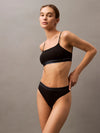 Calvin Klein TONAL LOGO COTTON Womens Thong Black