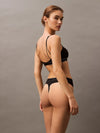 Calvin Klein TONAL LOGO COTTON Womens Thong Black
