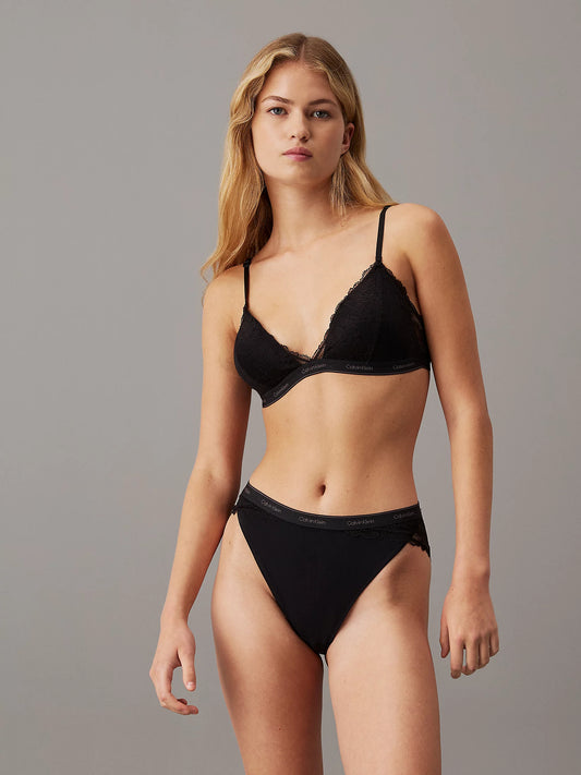 Calvin Klein MODERN LACE Womens Triangle Bra Black