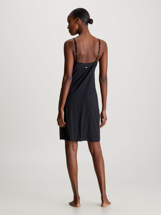 Calvin Klein SCULPT LACE LOUNGE Full Slip Nightdress Womens Black
