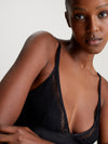 Calvin Klein SCULPT LACE LOUNGE Full Slip Nightdress Womens Black