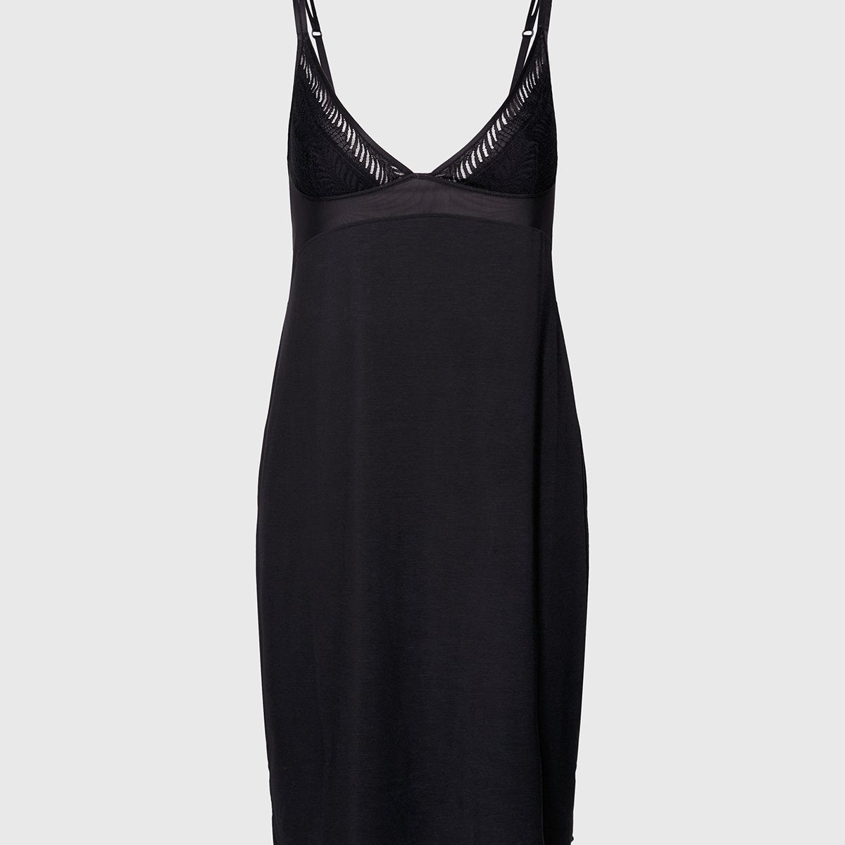 Calvin Klein SCULPT LACE LOUNGE Full Slip Nightdress Womens Black