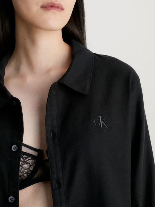 Calvin Klein L/S PANT SET UB1 Womens Pyjamas Black