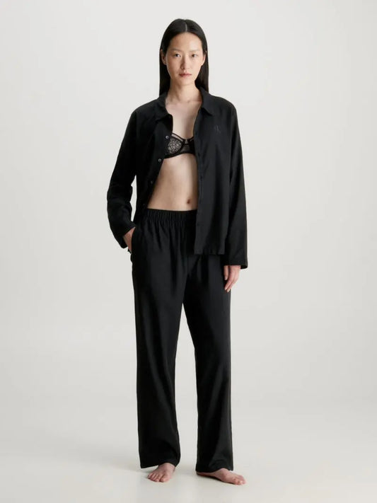 Calvin Klein L/S PANT SET UB1 Womens Pyjamas Black