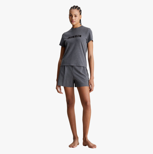 Calvin Klein INTENSE POWER Womens Short Pyjama Set Charcoal Heather