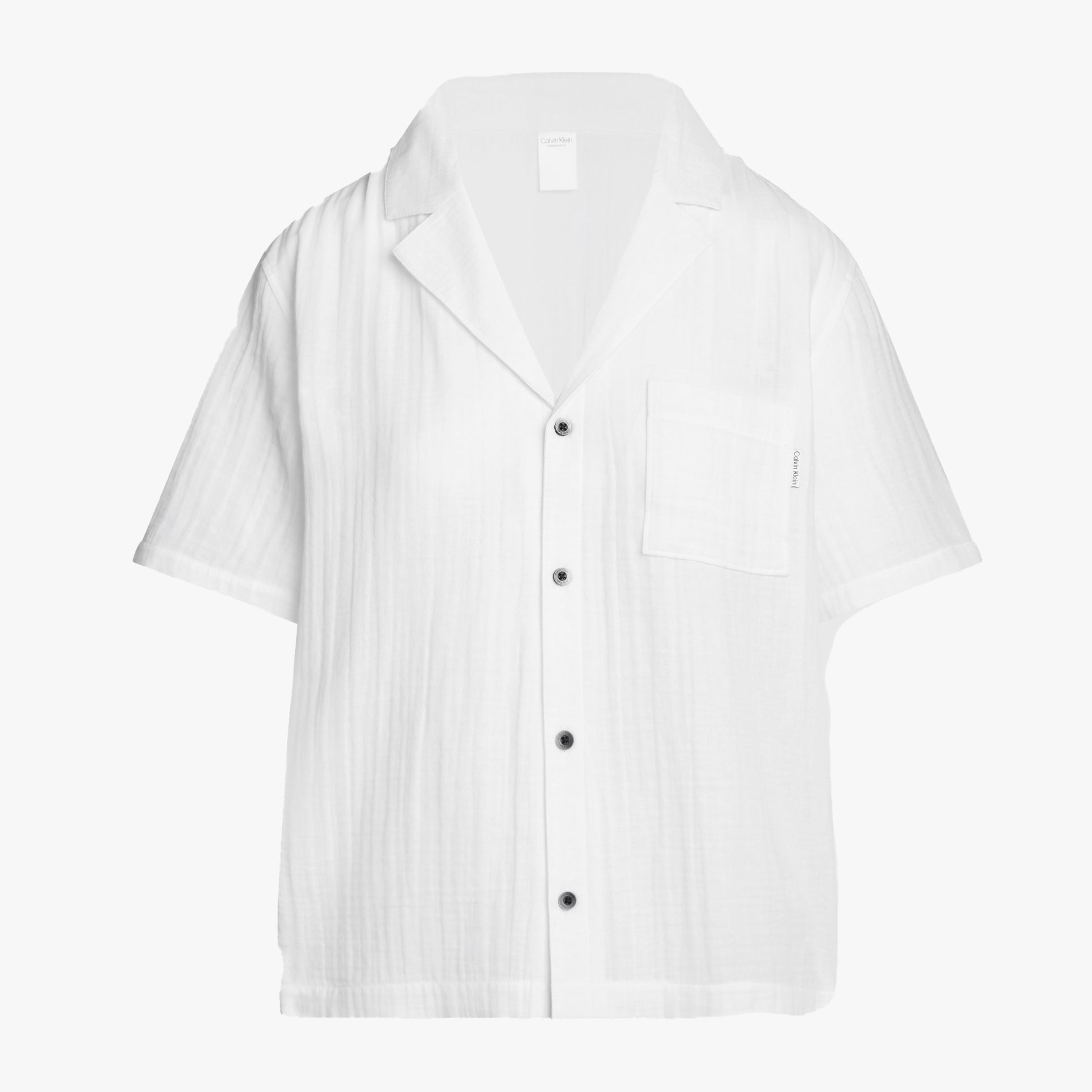 Calvin Klein PURE TEXTURED Pyjama Shirt Womens White