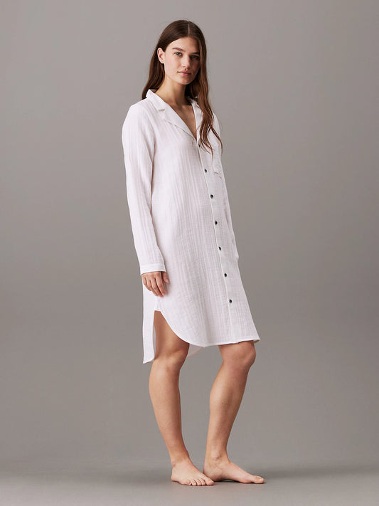Calvin Klein PURE TEXTURED Womens Night Dress White