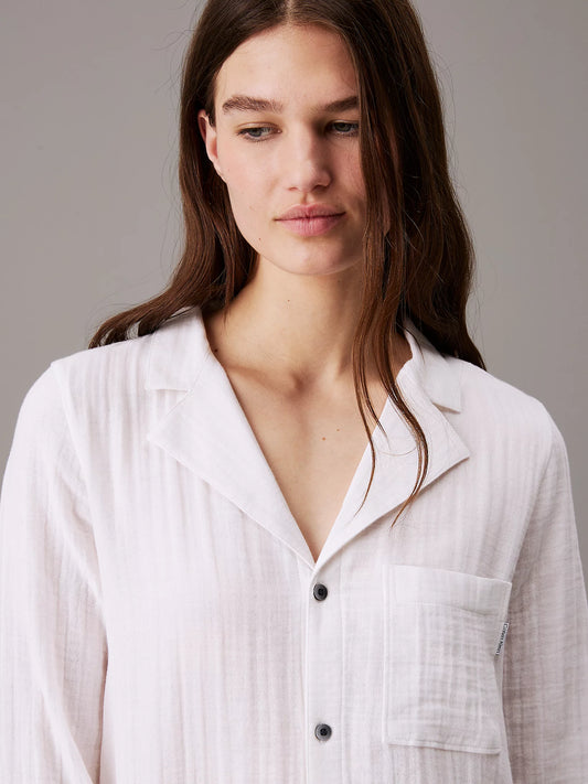 Calvin Klein PURE TEXTURED Womens Night Dress White