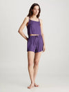 Calvin Klein PURE SHEEN Cami and Shorts Pyjama Set Womens Purple Plumeria
