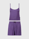 Calvin Klein PURE SHEEN Cami and Shorts Pyjama Set Womens Purple Plumeria