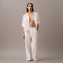 Calvin Klein COTTON POPLIN Womens Pyjama Pants White