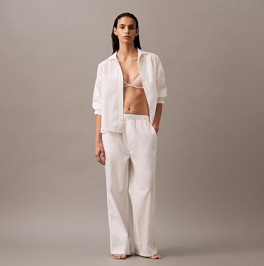 Calvin Klein COTTON POPLIN Womens Pyjama Pants White