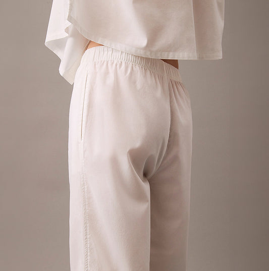 Calvin Klein COTTON POPLIN Womens Pyjama Pants White