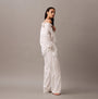 Calvin Klein COTTON POPLIN Womens Pyjama Pants White side view model wearing stylish comfortable nightwear.