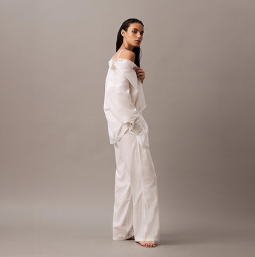 Calvin Klein COTTON POPLIN Womens Pyjama Pants White