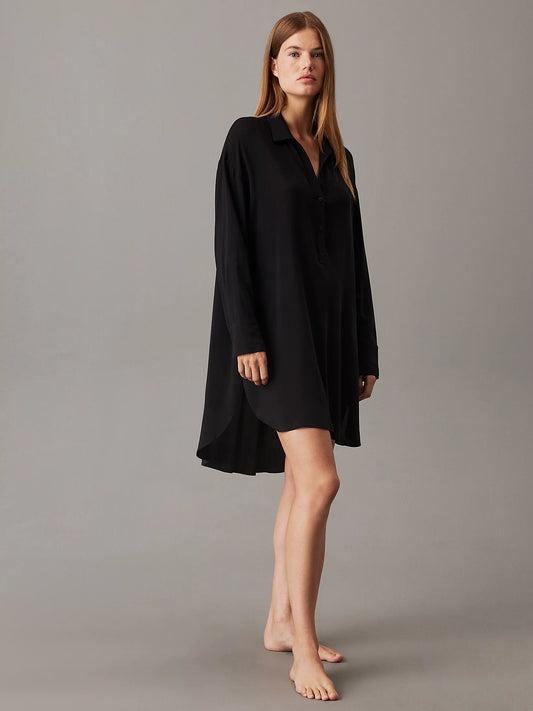 Calvin Klein WOVEN VISCOSE Womens Nightshirt Black