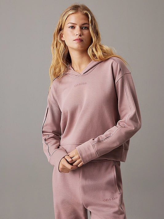 Calvin Klein TONAL LOGO LOUNGE Womens Hoodie Sand Trap