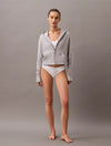 Calvin Klein MODERN TERRY Womens Full Zip Hoodie Grey Heather