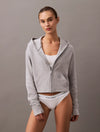 Calvin Klein MODERN TERRY Womens Full Zip Hoodie Grey Heather