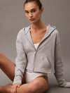 Calvin Klein MODERN TERRY Womens Full Zip Hoodie Grey Heather