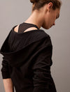 Calvin Klein MODERN TERRY Womens Full Zip Hoodie Black
