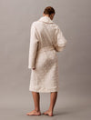 Calvin Klein MODERN TERRY QUILTED Womens Bathrobe Ivory