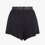 Calvin Klein CK ATTRACTION SLEEP Womens Shorts Black front view featuring comfortable material and lace waistband.