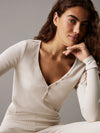 Calvin Klein MODERN RIB Womens Henley And Leggings Set Cocoon