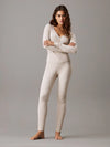 Calvin Klein MODERN RIB Womens Henley And Leggings Set Cocoon