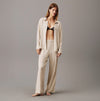 Calvin Klein WOVEN VISCOSE Womens Button Down Pants Diamond Logo/Cocoon
