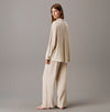 Calvin Klein WOVEN VISCOSE Womens Button Down Pants Diamond Logo/Cocoon
