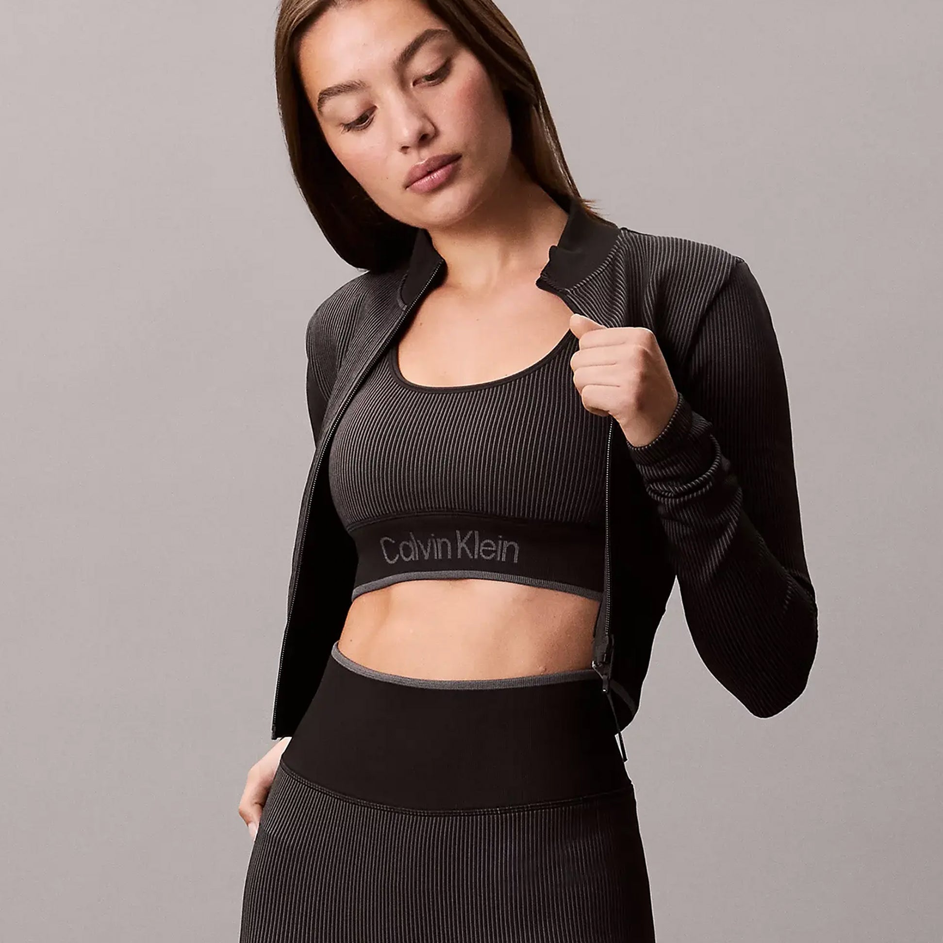 Calvin Klein Medium Impact Womens Sports Bra Black