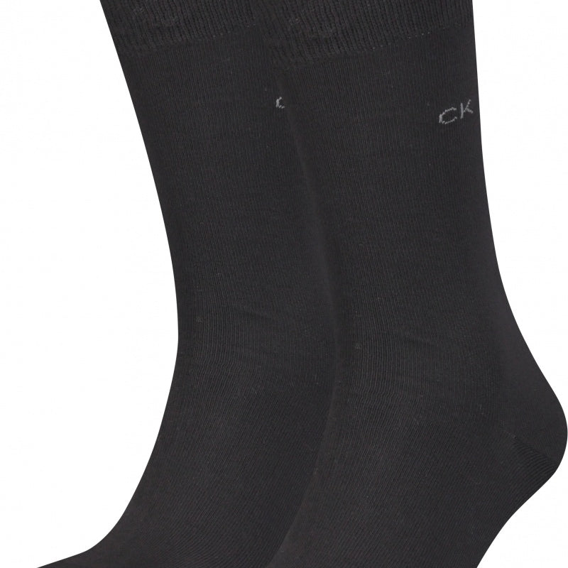 Calvin Klein 2 Pack Mens Crew Classic Socks Black