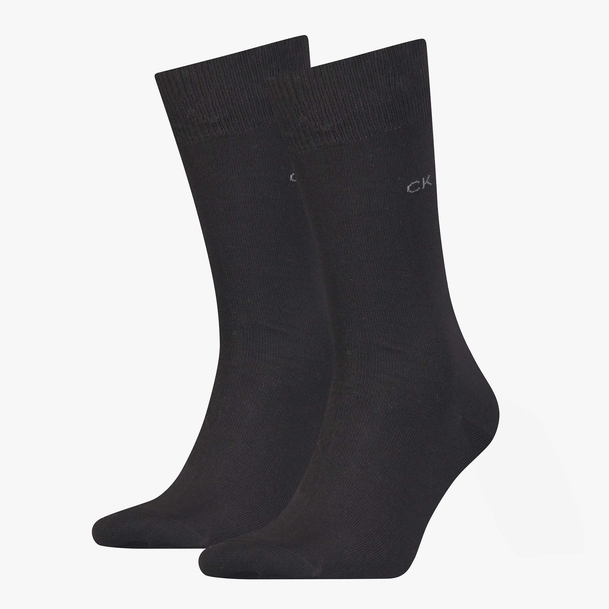 Calvin Klein 2 Pack Mens Crew Classic Socks Black