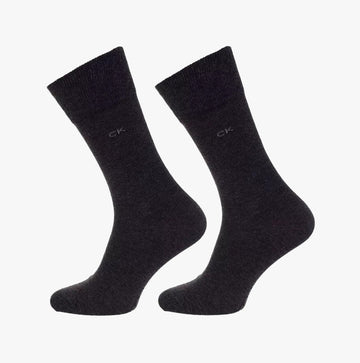 Calvin Klein 2 Pack Mens Crew Classic Socks Grey