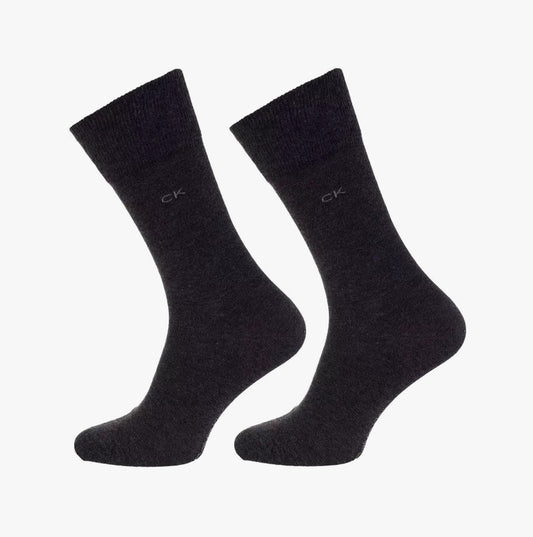 Calvin Klein 2 Pack Mens Crew Classic Socks Grey