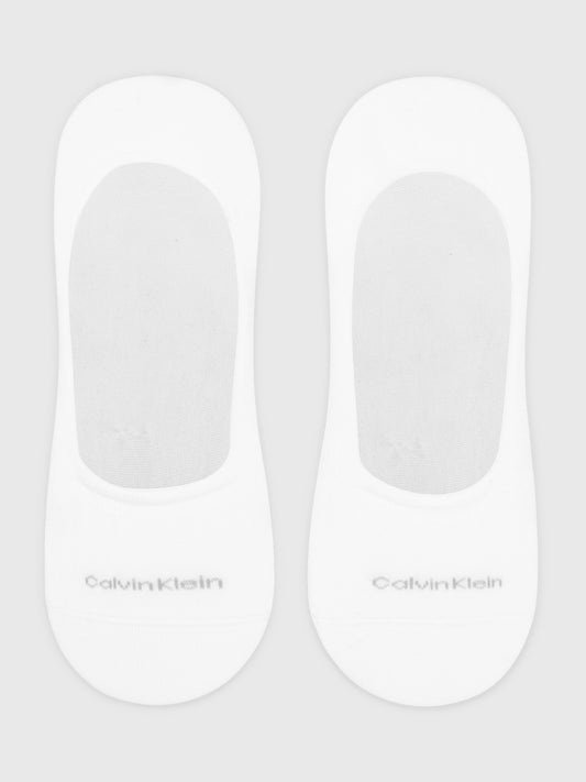 Calvin Klein 2 Pack Mens Invisible Socks White
