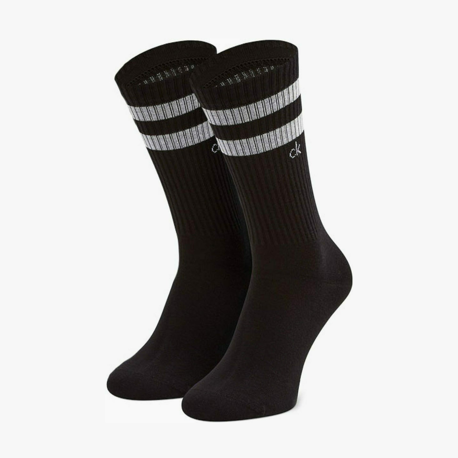 Calvin Klein 2 Pack Mens Crew Trainer Socks Black