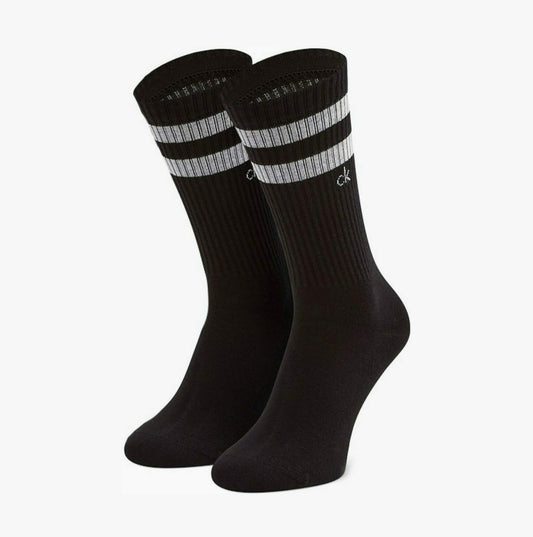 Calvin Klein 2 Pack Mens Crew Trainer Socks Black