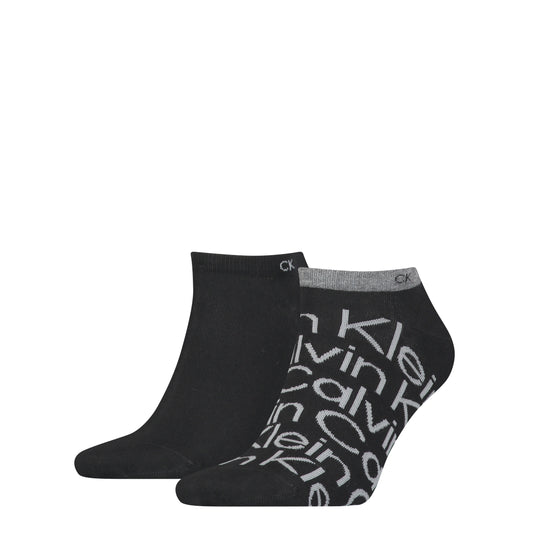 Calvin Klein 2 Pack Mens Ankle Signiture Socks Black