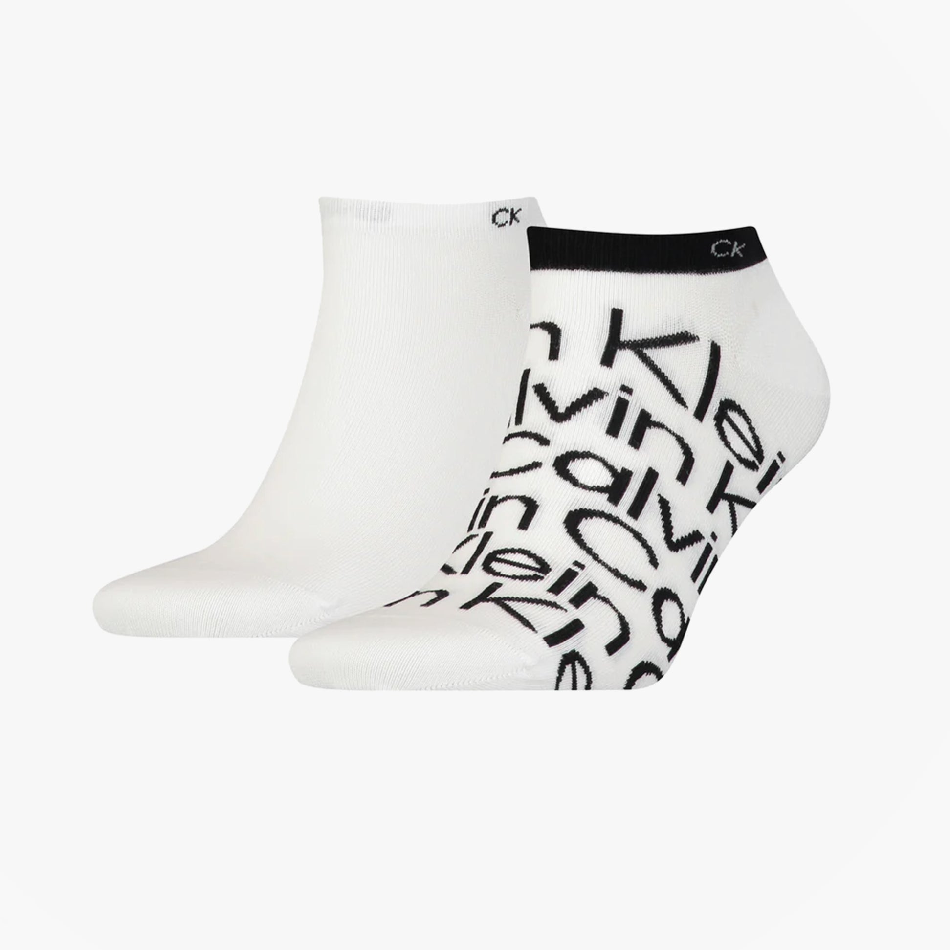Calvin Klein 2 Pack Mens Ankle Signiture Socks White