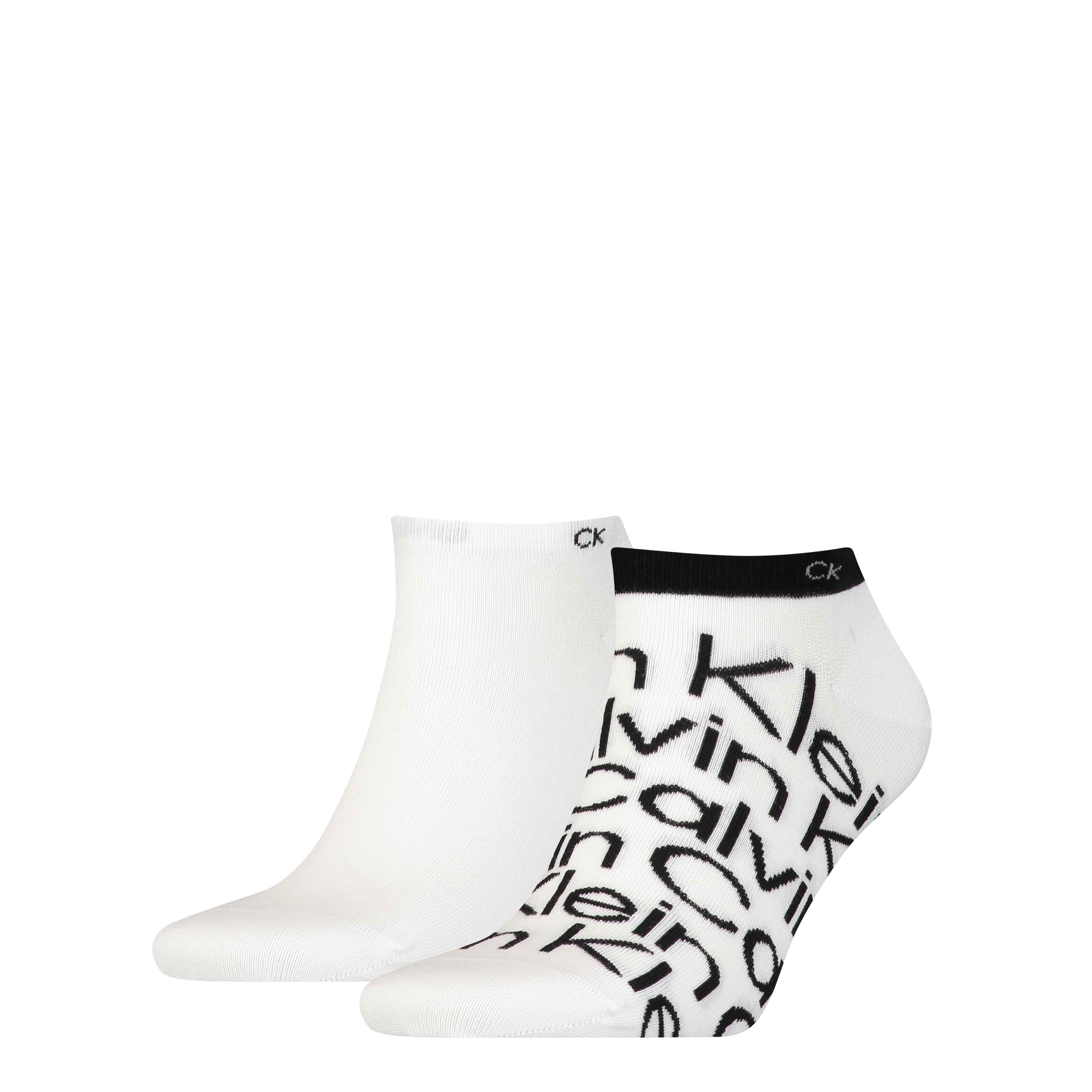 Calvin Klein 2 Pack Mens Ankle Signiture Socks White