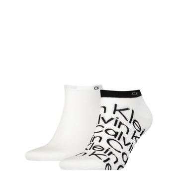 Calvin Klein 2 Pack Mens Ankle Signiture Socks White