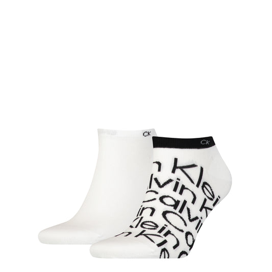 Calvin Klein 2 Pack Mens Ankle Signiture Socks White