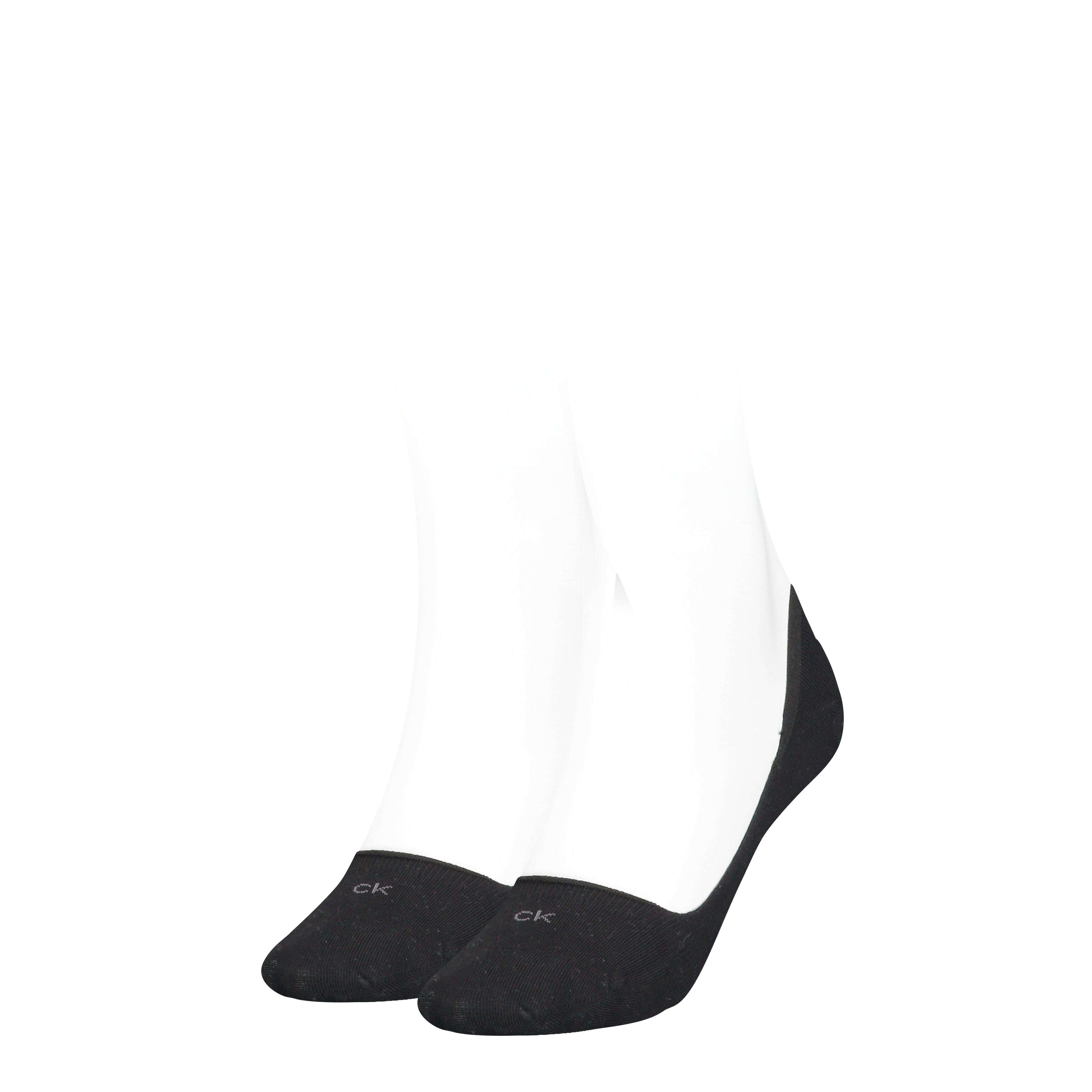 Calvin Klein 2 Pack Womens Invisible Socks Black