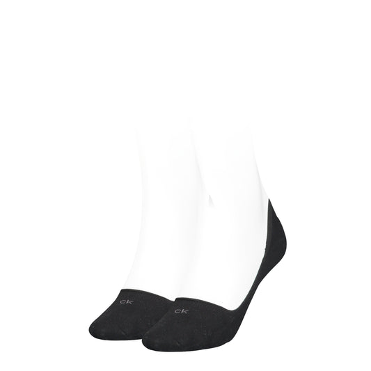 Calvin Klein 2 Pack Womens Invisible Socks Black