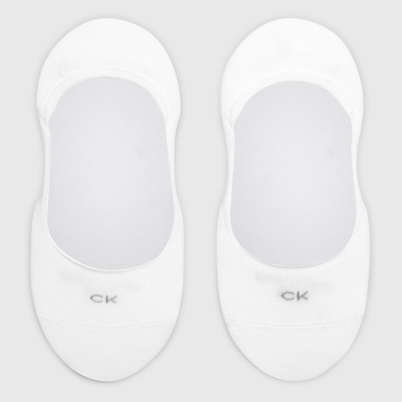 Calvin Klein 2 Pack Womens Invisible Socks White