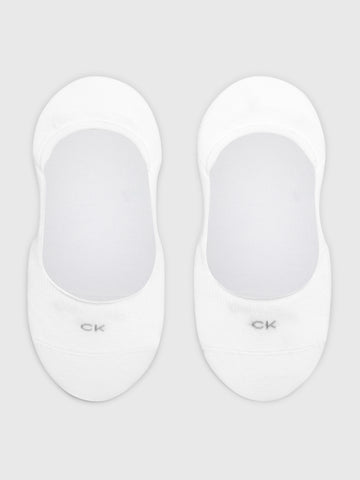 Calvin Klein 2 Pack Womens Invisible Socks White
