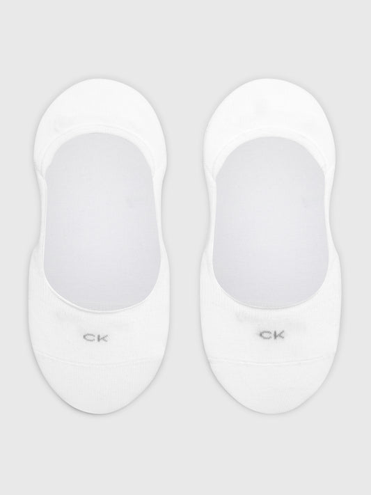 Calvin Klein 2 Pack Womens Invisible Socks White